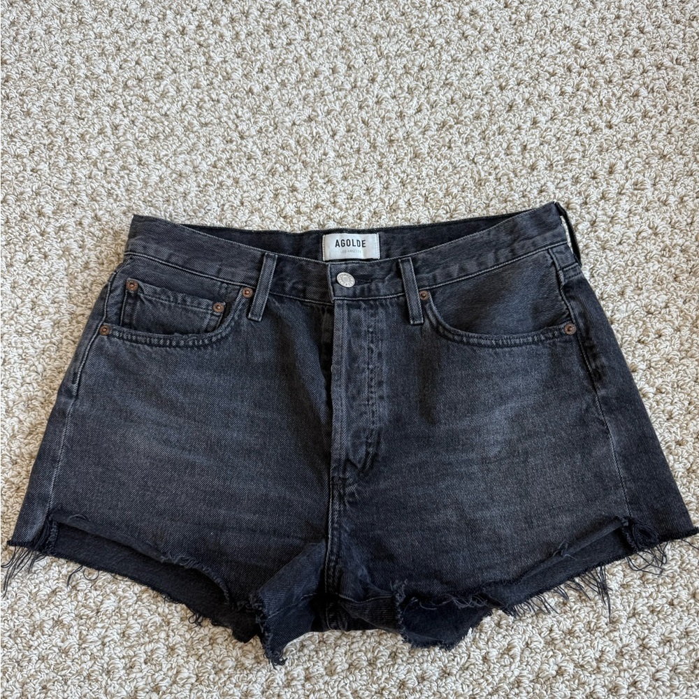 Agolde Faded Black Parker Jean Shorts